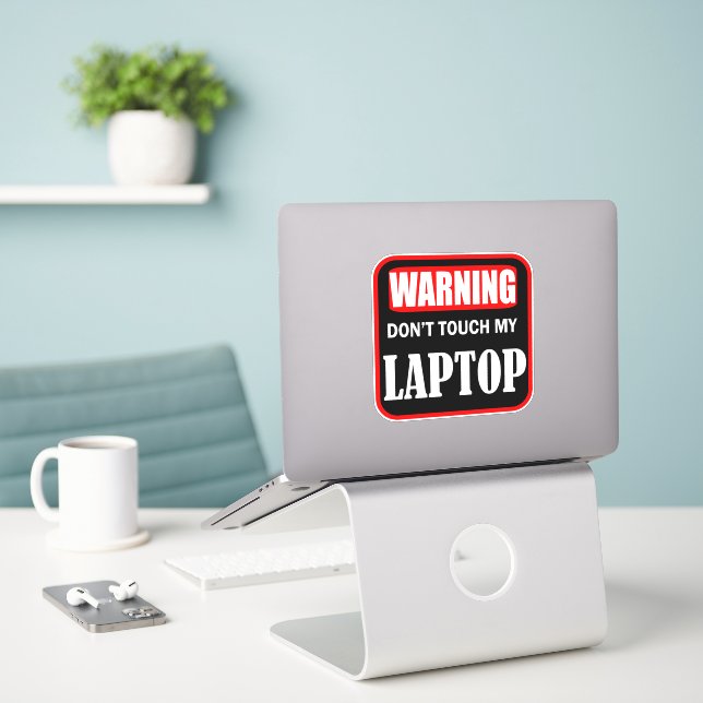 Adesivo não toque meu laptop (Laptop na mesa)