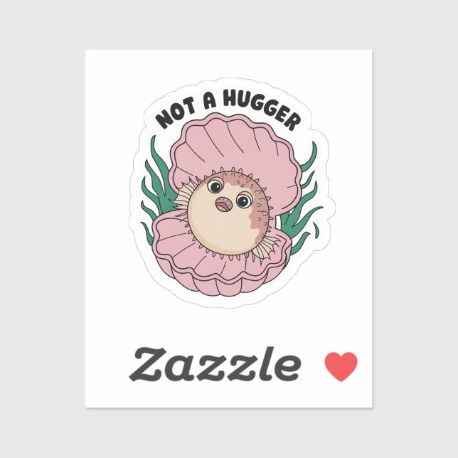 Adesivo Não um Hugger, cacto, definindo limites (Folha)