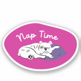 Adesivo "Nap Time", buldogue-cão magenta e roxo