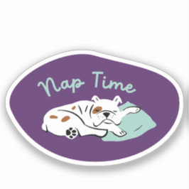 Adesivo "Nap Time", roxo de cão-cama e aqua