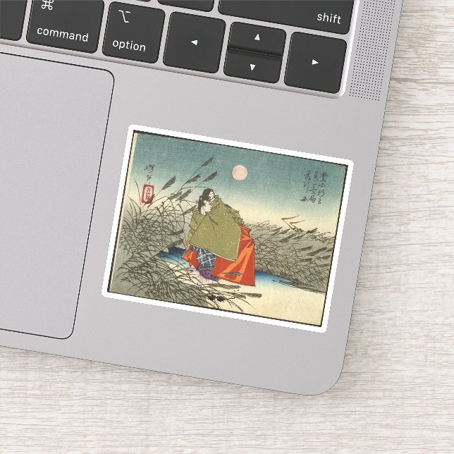 Adesivo Narihira and Nijo no Tsubone at the Fuji River (Detalhe)