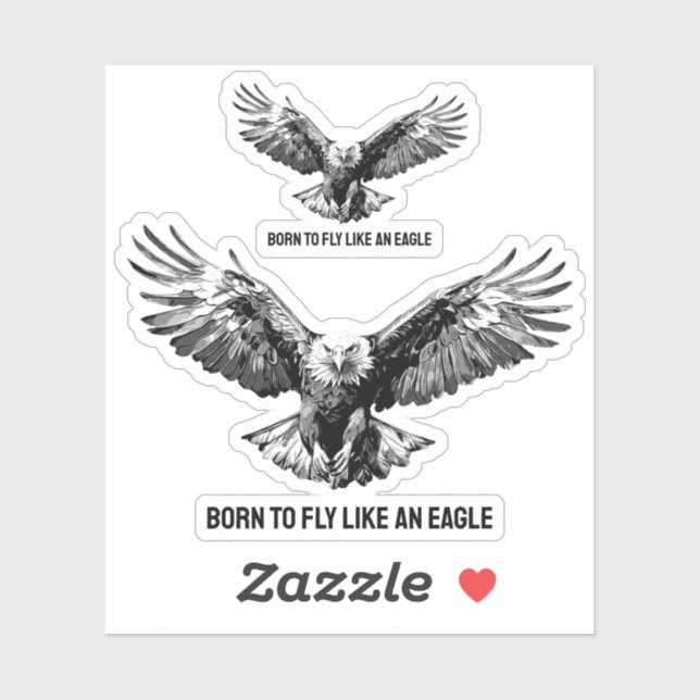 Adesivo Nascer de vinil com corte personalizado de águia v (Folha)