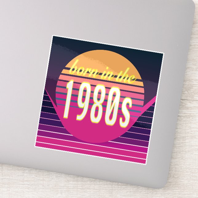 Adesivo Nascer na década de 1980, Milênio, geração X, ano  (Detalhe)