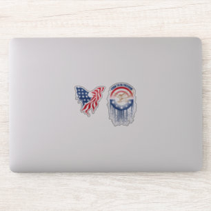 Adesivo Nascido para ser Águia Patriótica Livre   10x10cm