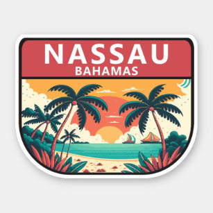 Adesivo Nassau Bahamas Retro Emblem