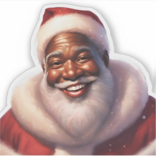 Adesivo Natal afro-americano Jolly Santa Claus,