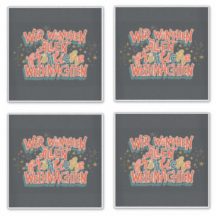 ADESIVO NATAL ALEMÃO - CARTA WIR WUNSCHEN ALLEN FROH