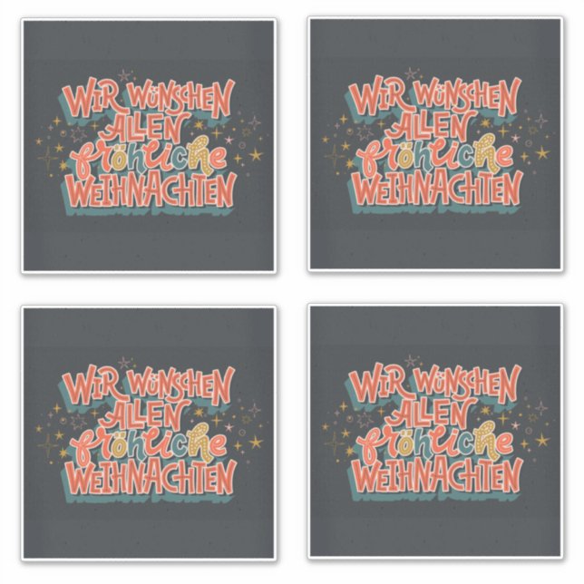 ADESIVO NATAL ALEMÃO - CARTA WIR WUNSCHEN ALLEN FROH (Frente)