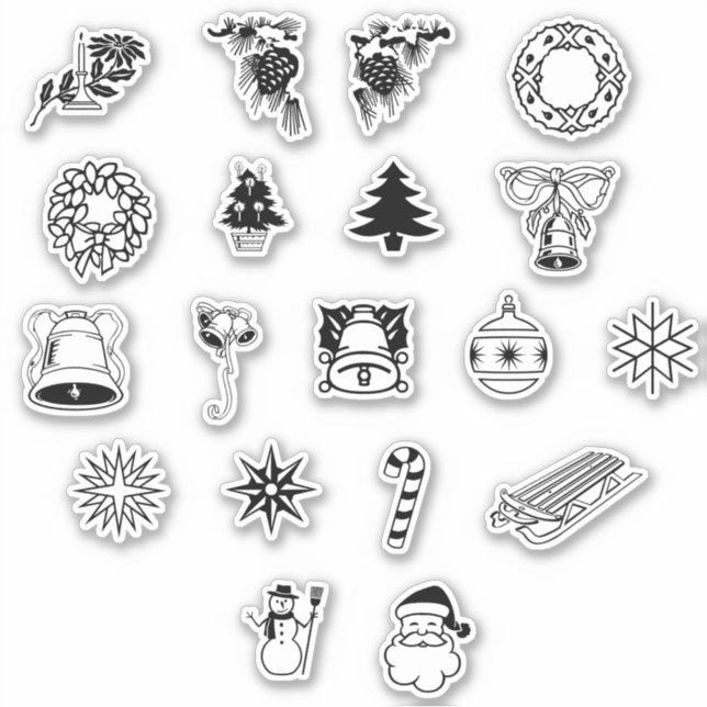 Adesivo Natal Branco e Preto Beijo (Frente)