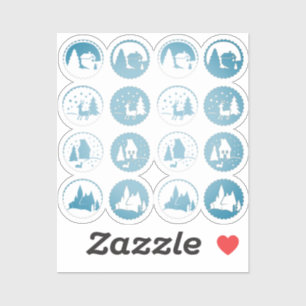 Adesivo Natal Contemporâneo Cena de inverno Enfumaçado A