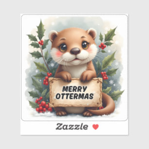 Adesivo Natal de Ottermas feliz