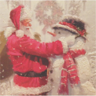 Adesivo Natal do boneco de neve de Papai Noel do vintage
