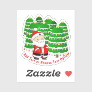 Adesivo Natal do Papai Noel e Árvores
