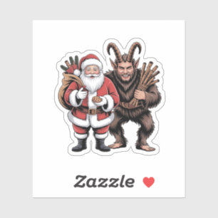 Adesivo Natal do Papai Noel Krampus de terror engraçado e 