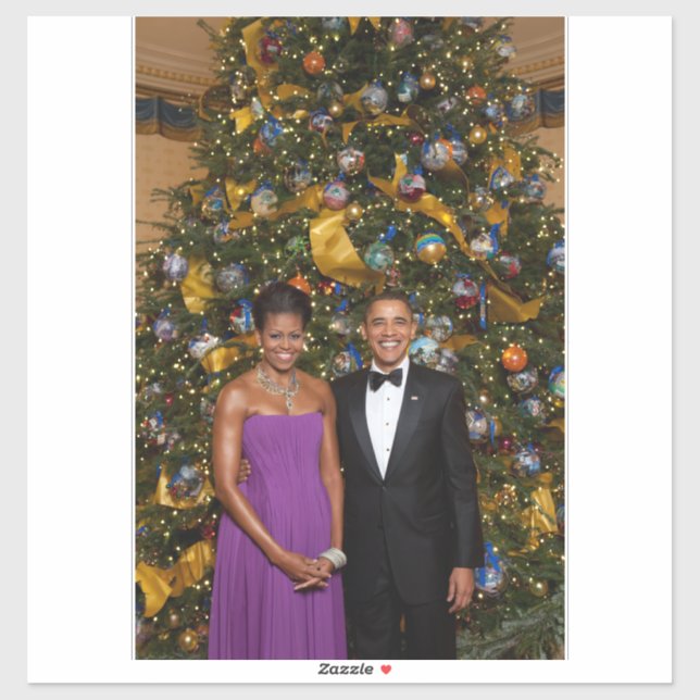 Adesivo Natal do Presidente Barack Obama e Michelle (Folha)