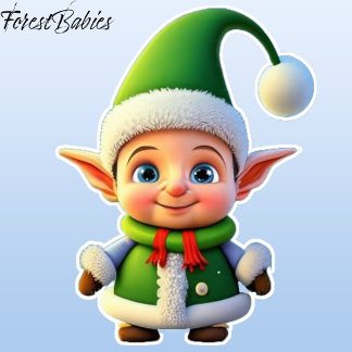 Adesivo Natal Elf Cartoon Graphic Natal Holiday