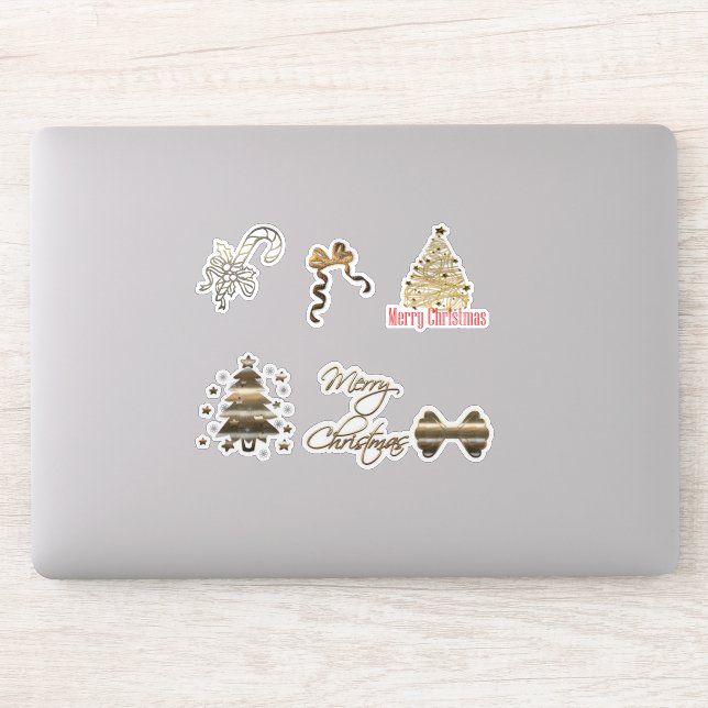 Adesivo Natal em Ouro Fofo (Computador)