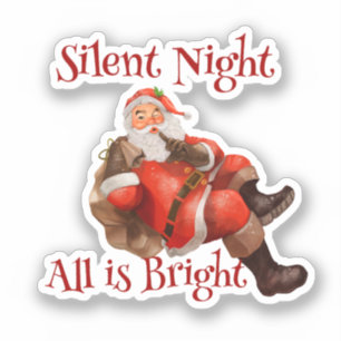 Adesivo Natal Engraçado Noel Claus Retro