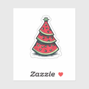 Adesivo Natal na Árvore de Natal de Melancia de julho
