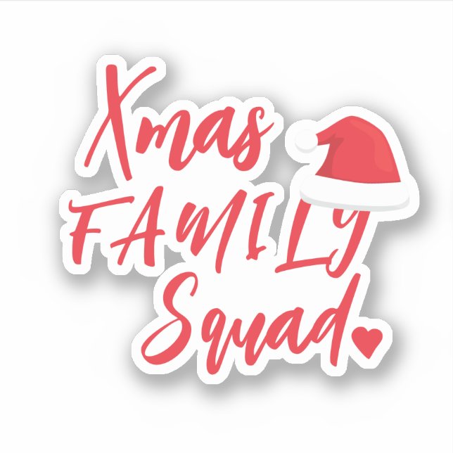Adesivo Natal - Natal - Esquadrão da família Santa hat (Frente)