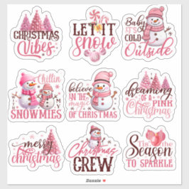 Adesivo Natal nos Stickers Rosa