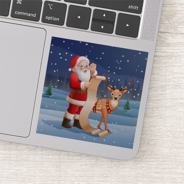 Adesivo Natal Papai Noel E Reindeer (Detalhe)