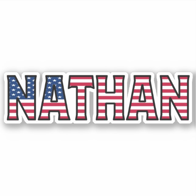 Adesivo Nathan Name Vorname USA Sticker Stickerset (Frente)