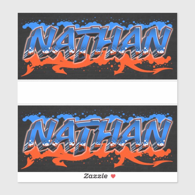 Adesivo Nathan Vorname Name Graffiti Aufkleber Sticker (Folha)