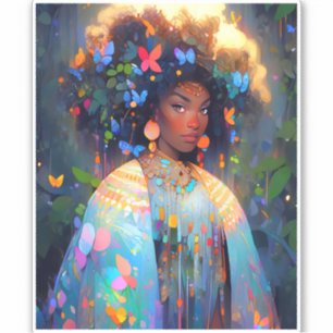 Adesivo Nature Goddese African American Fantasy Art