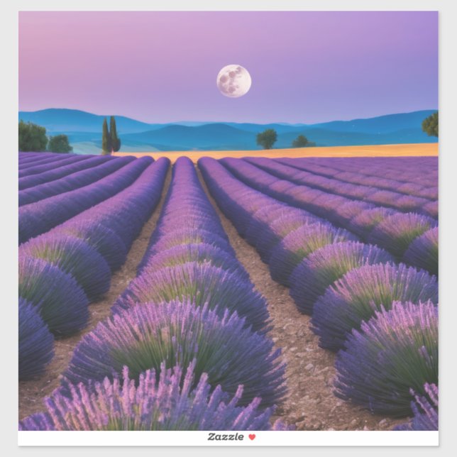 Adesivo Natureza lavanda no exterior Paisagem pacífica (Folha)