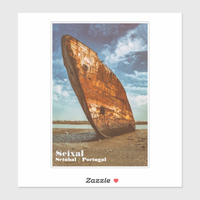 Adesivo Naufrágio enferrujado, aprisionado ou encalhado na (Folha)