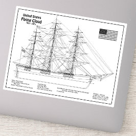 Adesivo Navio Clipper Flying Cloud - Planta do Navio BD