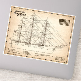 Adesivo Navio Clipper Flying Cloud - Planta do Navio SD