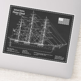 Adesivo Navio Clipper Flying Cloud - Projeto do Navio PD