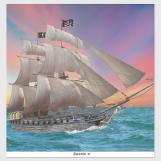 ADESIVO NAVIO PIRATÓRIO DE BARBA NEGRA