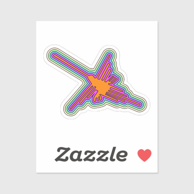 Adesivo Nazca Hummingbird Peru Drawing (Folha)