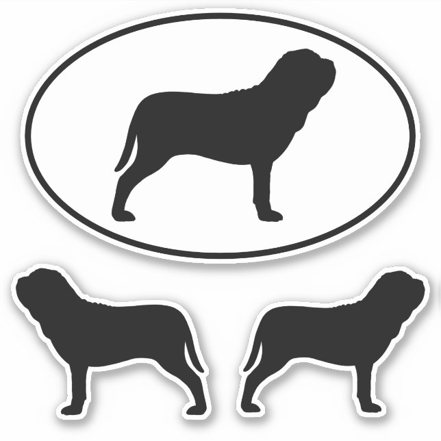Adesivo Neapolitan Mastiff Silhouettes Vinyl Sticker Set (Frente)