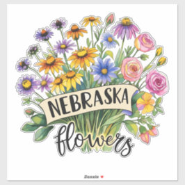 Adesivo Nebraska Flowers - Nebraska Wild Flowers Bloom