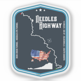 Adesivo Needles Highway US87 USA Black Hills SD 03 Sticker