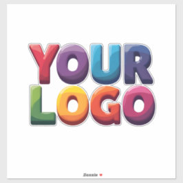 Adesivo Negócio Simples de Logotipo e Texto Personalizado