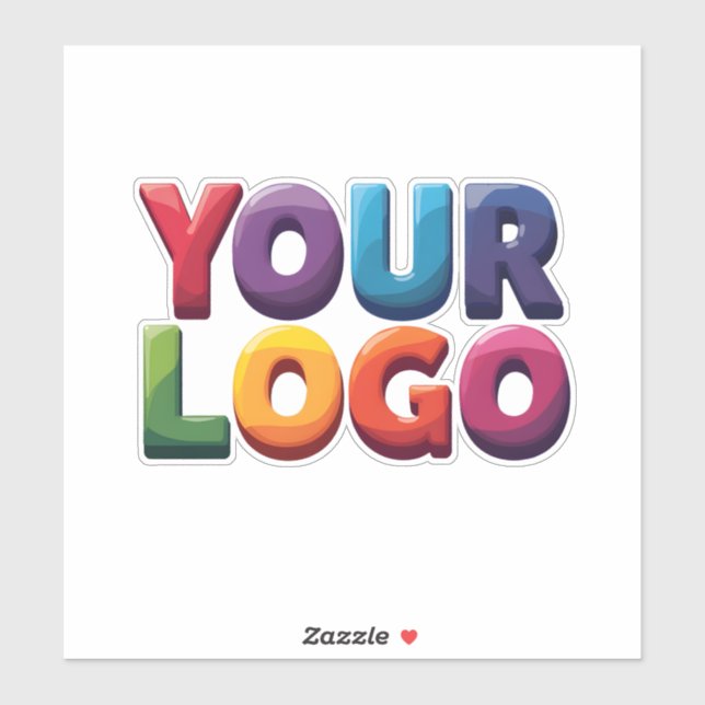Adesivo Negócio Simples de Logotipo e Texto Personalizado (Folha)
