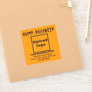 Adesivo Negócios Halloween Laranja Cor Quadrado Vinil