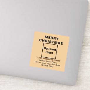 Adesivo Negócios Luz de Natal Marrom Quadrado Vinil