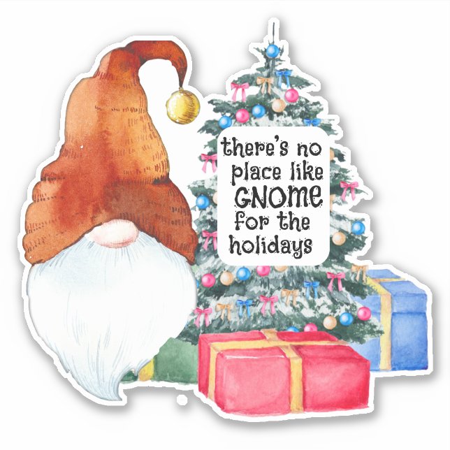 Adesivo Nenhum Lugar Como Gnome Seletor De Vinil De Corte  (Frente)