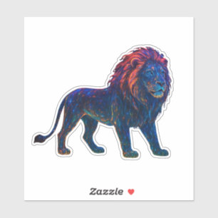 Adesivo Neon Colorful Lion Art