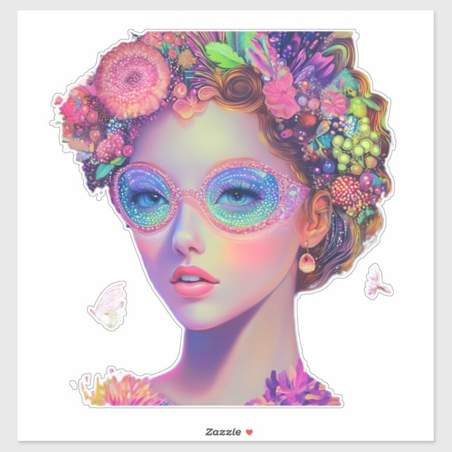 Adesivo Neon Garden Goddese Sticker (Folha)