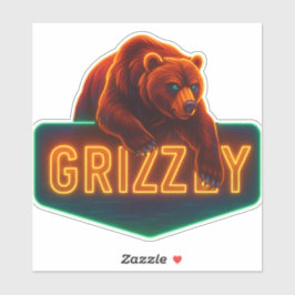 Adesivo Neon Grizzly Sticker