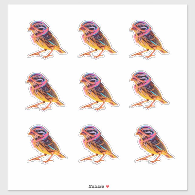 Adesivo Neon Sparrow com Acentos Brilhantes (Folha)