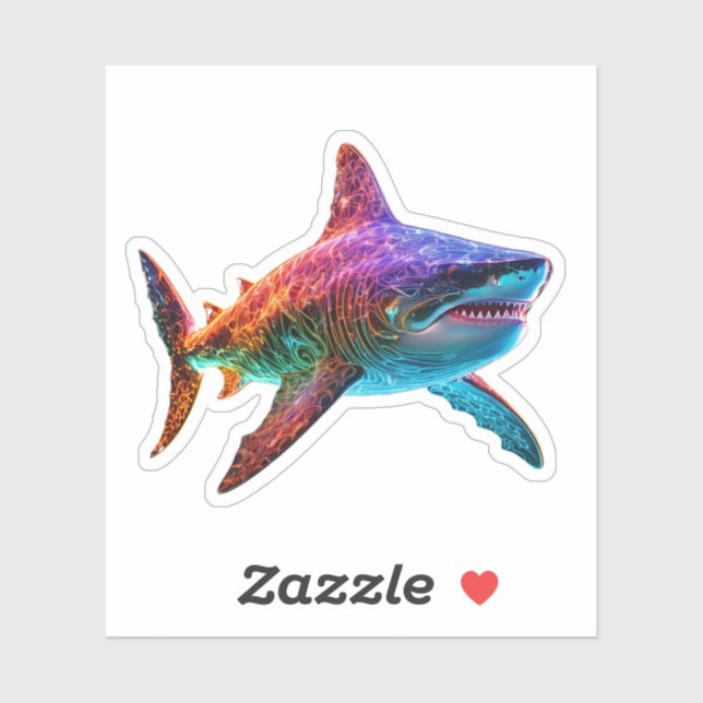 Adesivo Neon Spectrum Shark (Folha)