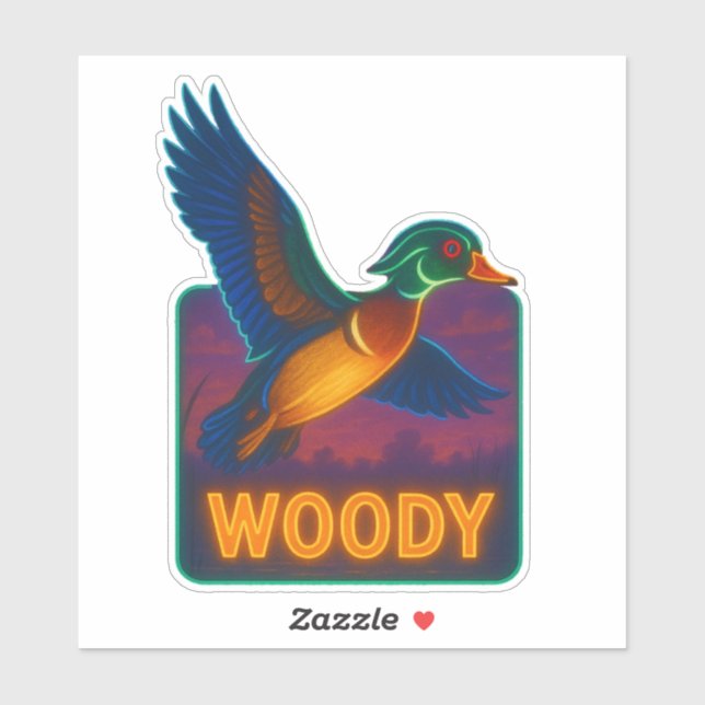 Adesivo Neon Wood Duck Sticker (Folha)